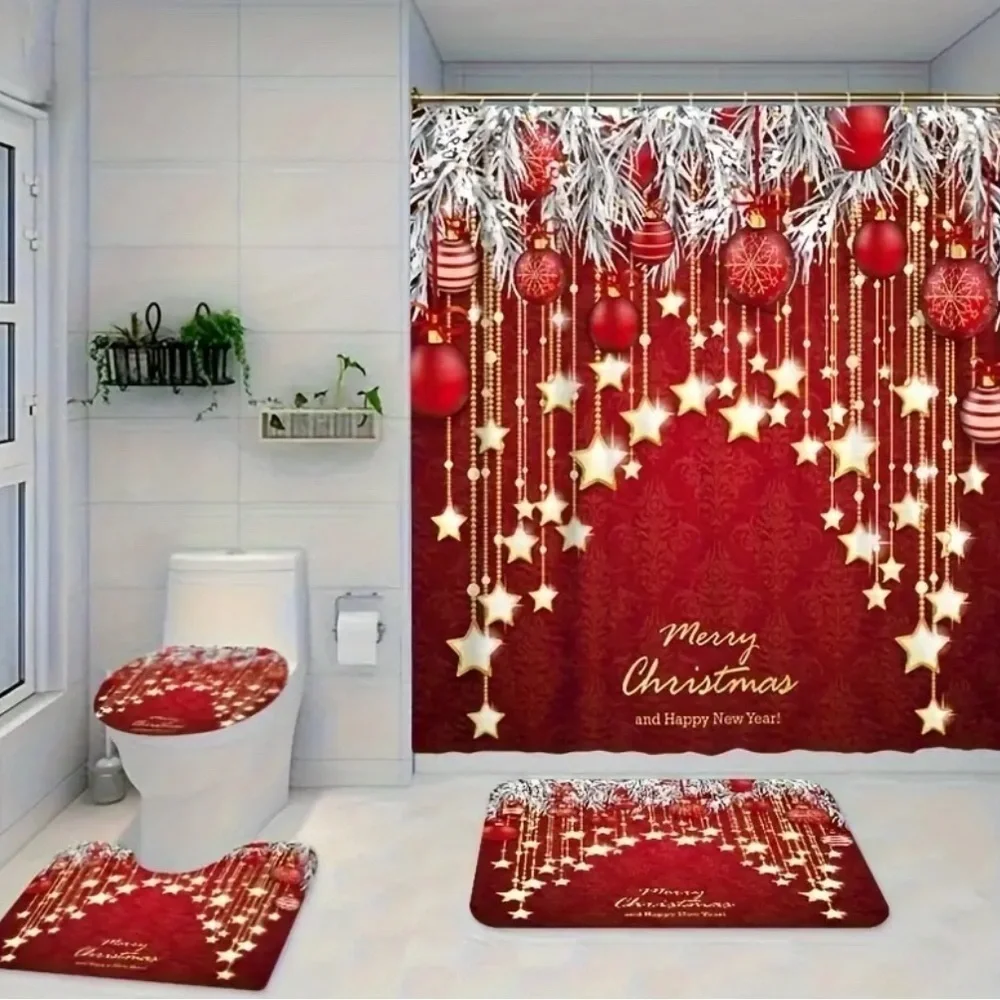 4pc Mery Christmas Bathroom Set NWT